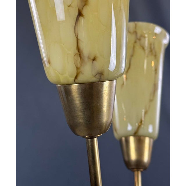 Mid-Century Modern Mid-Century Modern Three-Arm Floor Lamp with Glass Lampshades, 1970s For Sale - Image 3 of 5