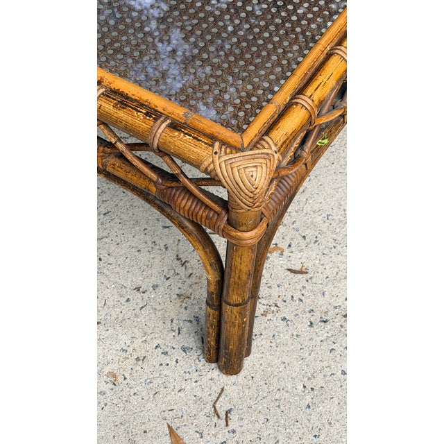 Rattan Cane Bamboo Coffee Table 1960s Tortoise Style For Sale - Image 15 of 16
