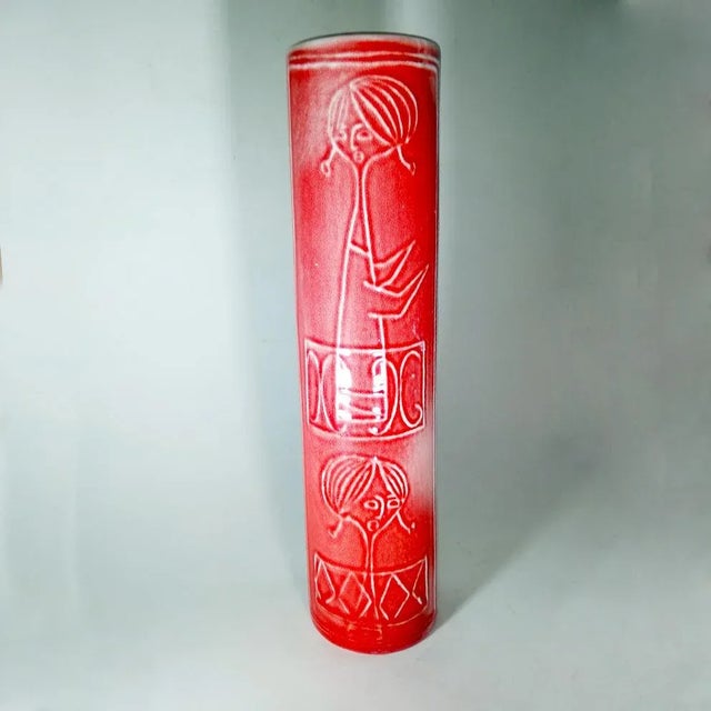 Red Mid-Century Italian Ceramic Vase from A. M., 1950s For Sale - Image 8 of 8
