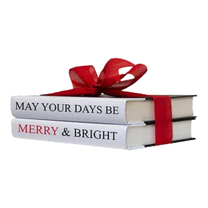 Decorative Books - Quote Book Stack - "Merry & Bright, Christmas"
