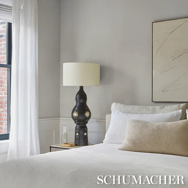 2020s Schumacher Hand Combed Triangles Wallpaper In White For Sale - Image 5 of 6