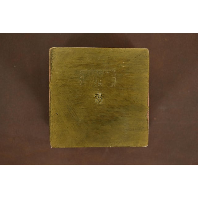 Roycroft Arts & Crafts Hammered Brass Over Copper Inkwell For Sale - Image 12 of 15