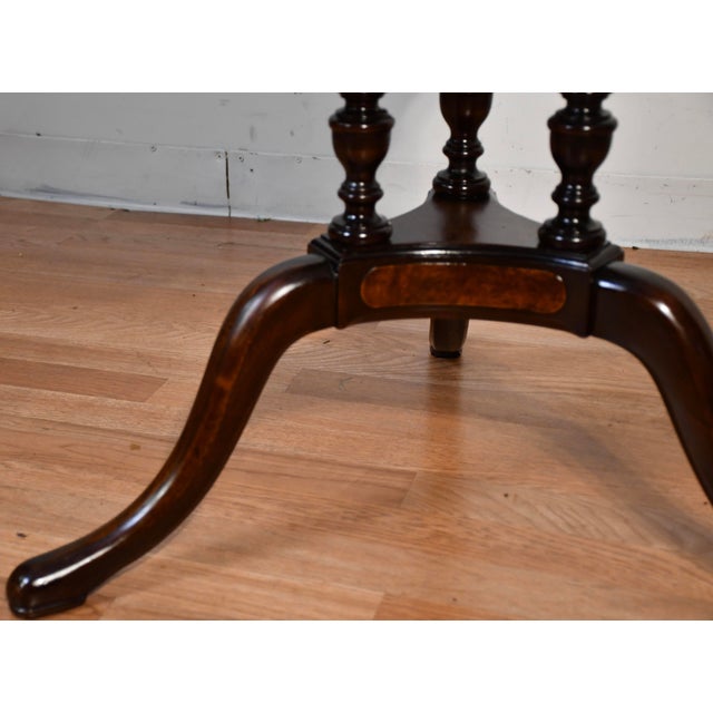 Brown 1930 English Flame Mahogany Tilt-Top Pie Crust Side Table End Table For Sale - Image 8 of 10