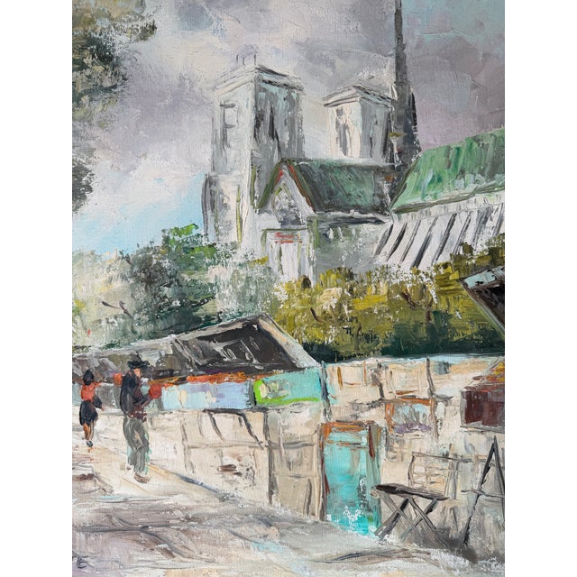 1960’s Vintage Waite Impressionist European Cityscape Oil on Canvas Painting, Framed For Sale - Image 10 of 12