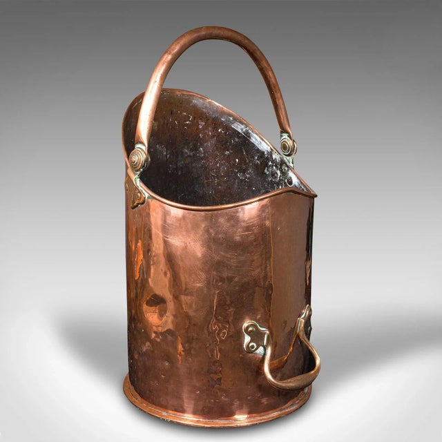 1850s Large Antique Victorian English Copper Country House Coal Bin For Sale - Image 11 of 11