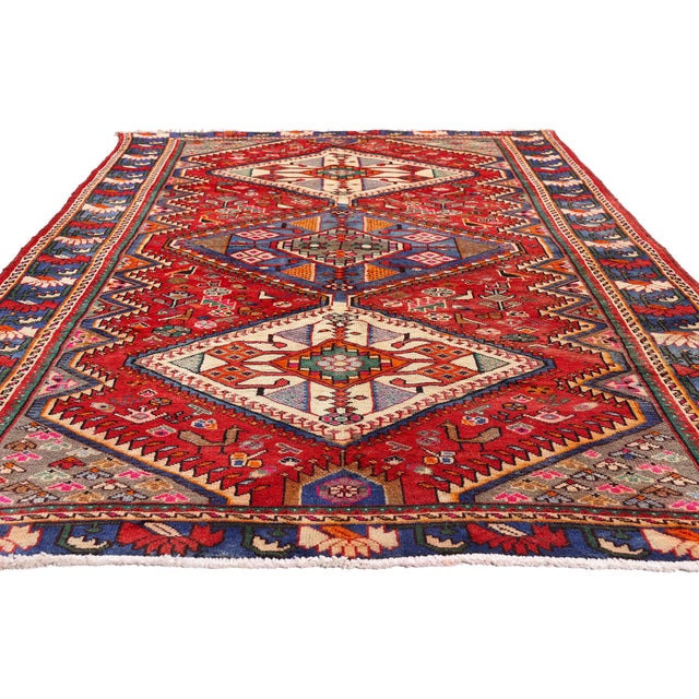 Tribal Vintage Persian Shiraz Rug, 05'04 X 10'00 For Sale - Image 3 of 10