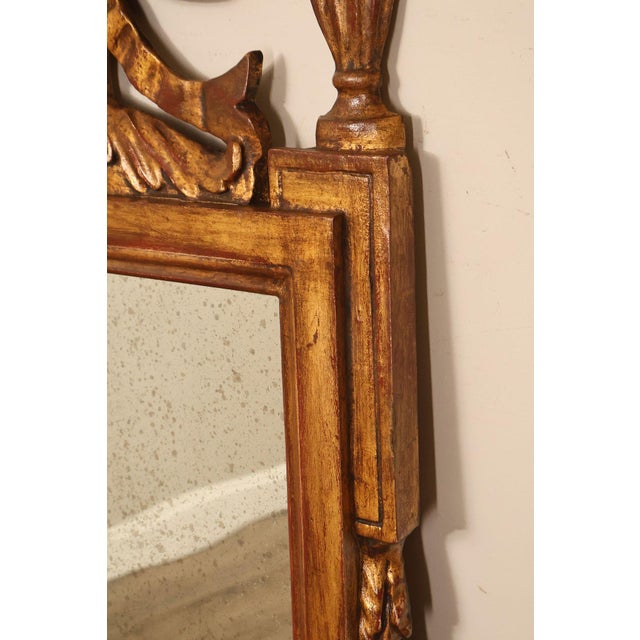 Italian Giltwood Narrow Vintage Wall Mirror Mirror For Sale In Philadelphia - Image 6 of 18