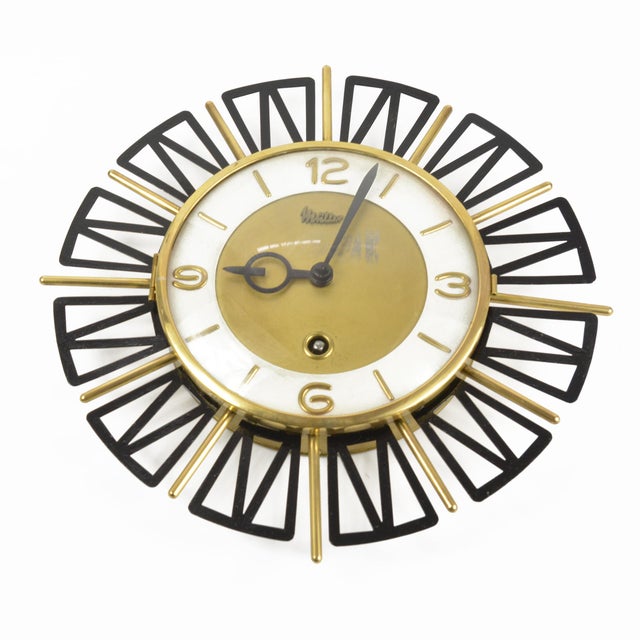 1960s Modern Mechanical Wall Clock, Müller, Germany Chairish