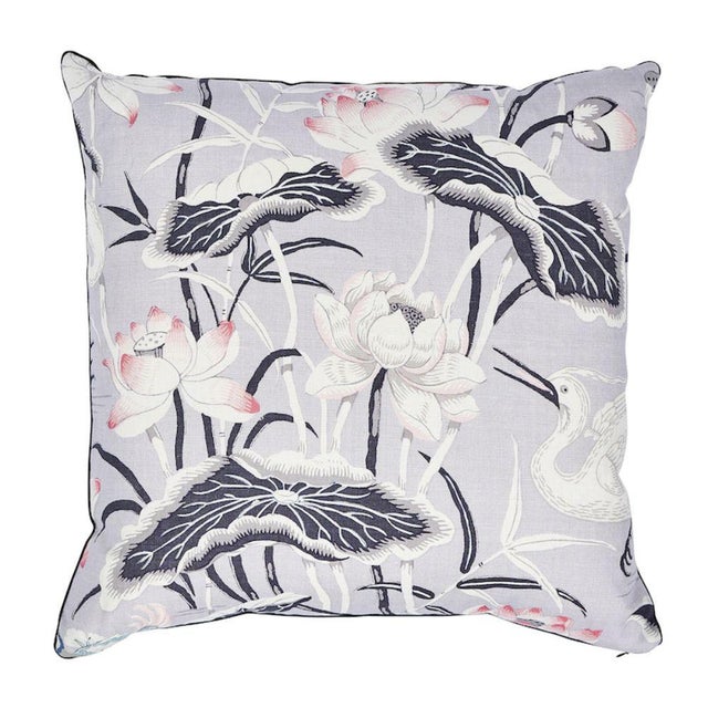 This pillow features Lotus Garden. Lotus Garden is an enchanting pattern recreated from a 1920s document in our archives....