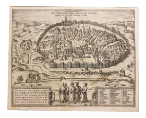 Jerusalem, Antique Map from ''Civitates Orbis Terrarum'' - 1572-1617 1572-1617
