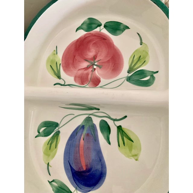 Traditional Large Italian Hand Painted Two Part Serving Dish With Vegetable Design For Sale - Image 3 of 5