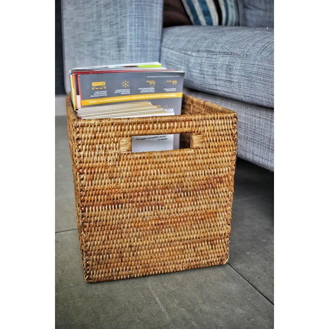 Boho Chic Artifacts Rattan Legal File Storage Box in Honey Brown For Sale - Image 3 of 8