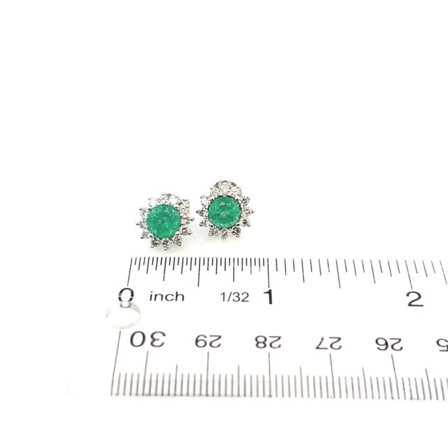 Natural Emerald Diamond Earrings 14k Gold 2.99 TCW Certified For Sale In New York - Image 6 of 10