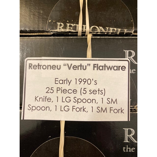 1950s Retroneu “Vertu” Flatware Nos (5 Setting, Each Being 5 Pieces) For Sale - Image 12 of 12