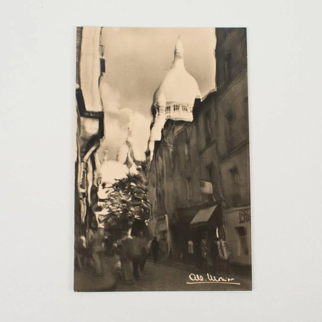 Art Deco Montmartre, Paris - Black and White Original Photograph Postcard For Sale - Image 3 of 7