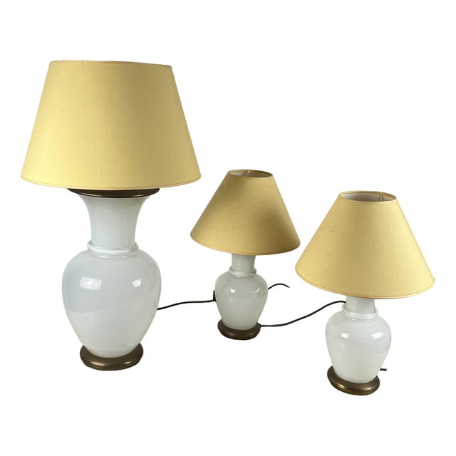 Murano Glass Table Lamps by F. Fabbian, 1970s, Set of 3 For Sale