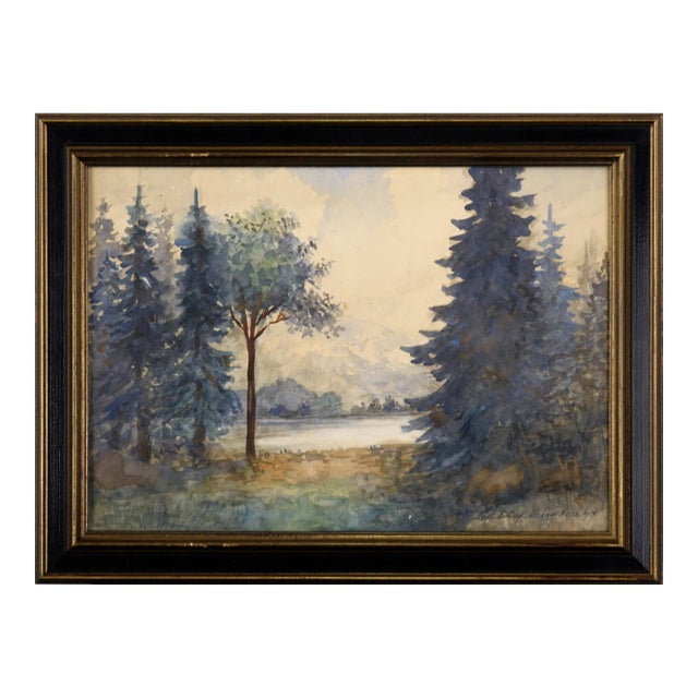 Looking Out Over the Lake, Forest Landscape by Joseph Anthony Atchison For Sale