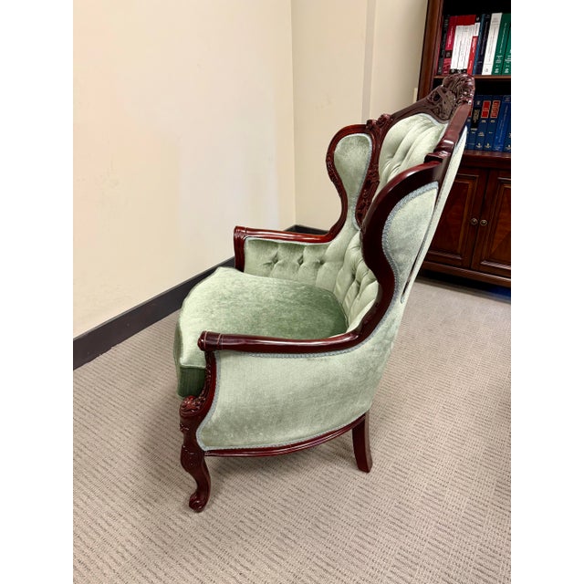 Vintage Victorian High-Back Throne Chair – Harris Furniture Reproductions For Sale - Image 4 of 8