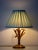 Hollywood Regency Vintage French Gilt Wheat Sheaf Table Lamp with New Silk Lampshade, 1950s For Sale - Image 3 of 18