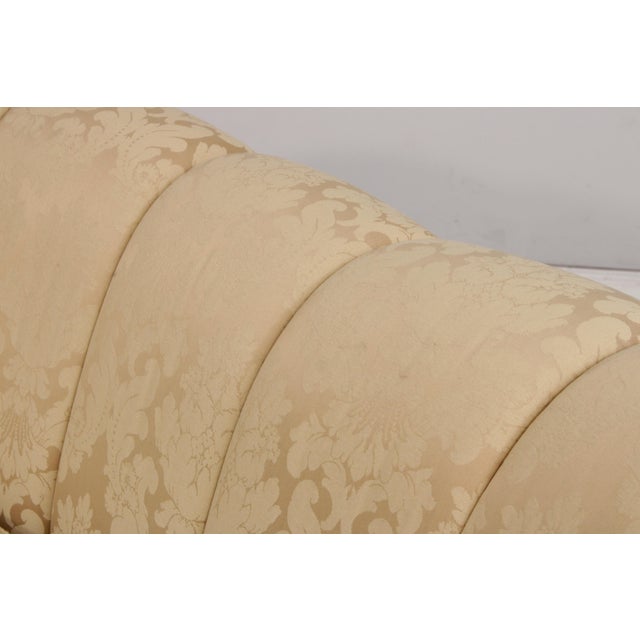 Century Channel Back Upholstered Damask Sofa For Sale - Image 14 of 17