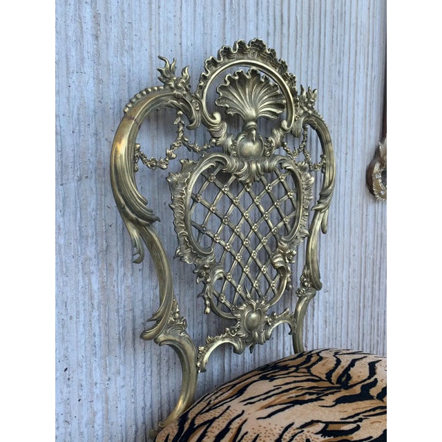 Metal 1930s French Louis XV Style Bronze Side Chairs - a Pair For Sale - Image 7 of 12