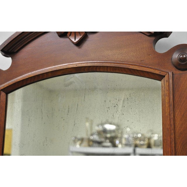 Late 19th Century Antique Eastlake Victorian Carved Walnut Marble Top Washstand Dresser W/ Mirror For Sale - Image 5 of 18