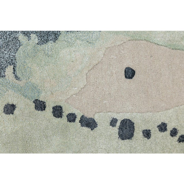 2010s Abstract Fluidity - Modern Hand-Tufted Wool and Viscose Rug in Sage & Slate 8x10 For Sale - Image 5 of 10