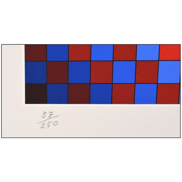 Mid 20th Century Mid 20th Century Harlequin Geometric Abstract Green Screenprint Victor Vasarely For Sale - Image 5 of 6