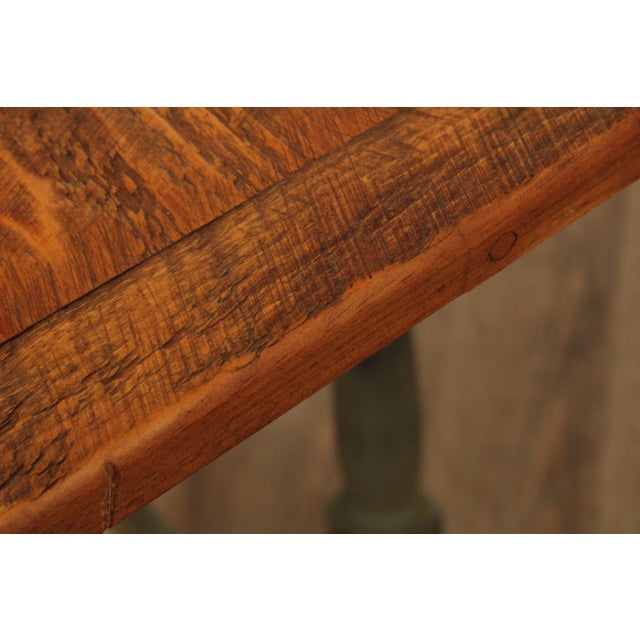 Country Farmhouse Style Hand Crafted Green Painted Console or Sofa Table For Sale - Image 10 of 12