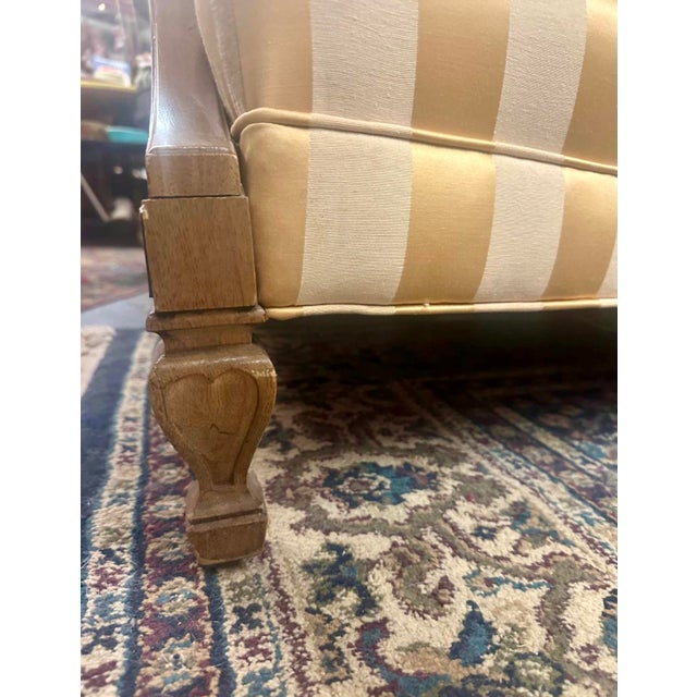 1950s Custom Made Mid-Century Modern Satin Upholstered Curved Sofa For Sale - Image 4 of 9