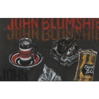 Pasquale Patrick Stigliani Still Life With Tobacco and Pipe Pastel Drawing, 20th Century For Sale