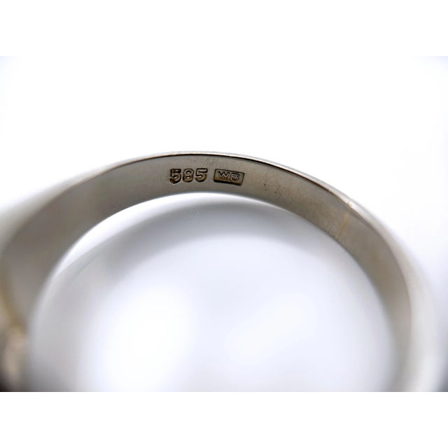 1920s Art Deco 14k White Gold Old European Cut Diamond Ring, Size 7.75 For Sale - Image 5 of 8