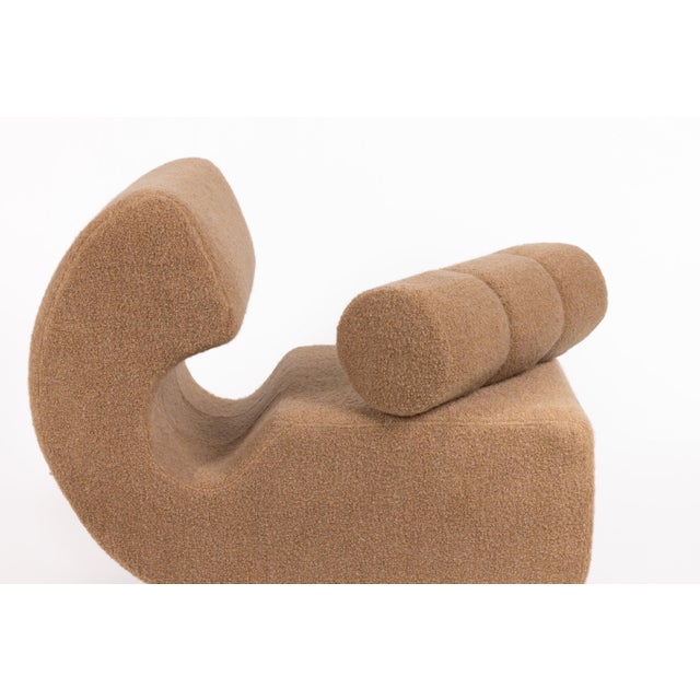 Italian Lounge Chair in Walnut and Cashmere Bouclé from Schumacher, 1970 For Sale - Image 9 of 16