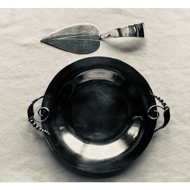 Vintage Danish Modern Royal Arden Hickman for Three Crowns Silver Plate Cheese Server & Tray For Sale - Image 10 of 10