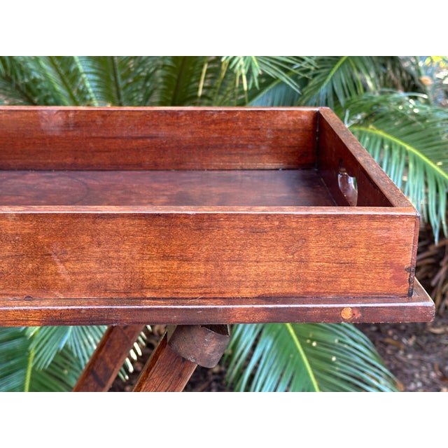 Antique Butler's Serving Tray on Stand, English Country House, Folding, Georgian Style For Sale - Image 9 of 12