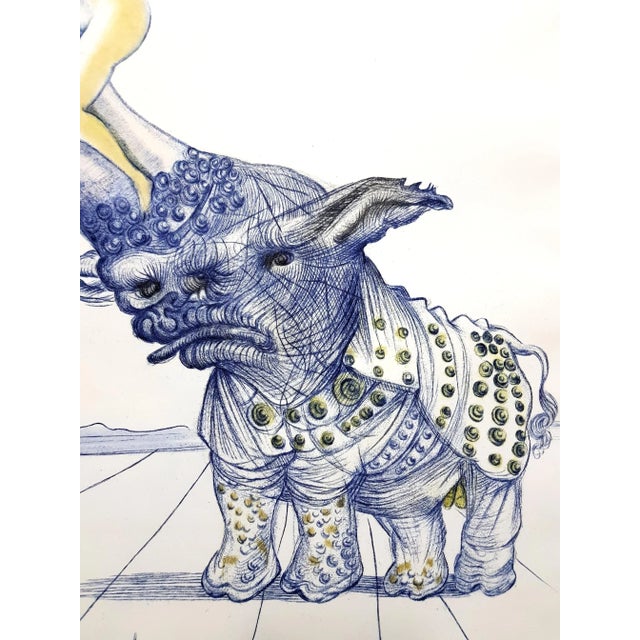 Salvador dali - girl on rhinoceros horn - original etching dimensions: 38 x 28 cm edition: 390 1967 on rives vellum...