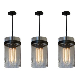 Restoration Hardware Ravelle Pendants - Set of Three For Sale