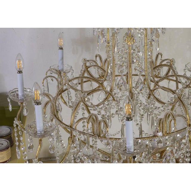 Traditional Vintage Chandelier in Golden Metal, 1980s For Sale - Image 3 of 16