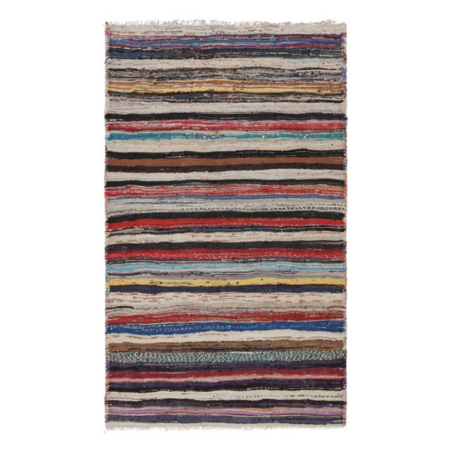 Traditional Vintage Shahsavan Persian Kilim Runner With Polychromatic Stripes - Rug & Kilim For Sale - Image 3 of 7