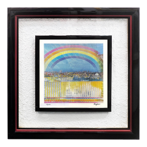 Yaacov Agam, Jerusalem Double Rainbow (Framed, Hand Signed Agamograph - 3d Lenticular), 2002