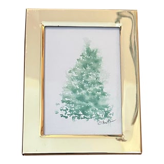 “Evergreen Glow” – Original Watercolor in Gold-Toned Frame For Sale