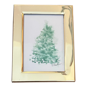 “Evergreen Glow” Signed Original Watercolor in Gold-Toned Frame