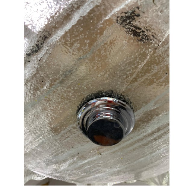 Glass Ice First Chrome Structure Chandelier attributed to J. T. Kalmar for Kalmar, Austria, 1970s For Sale - Image 8 of 9