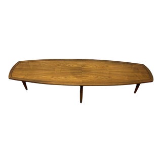 1950s Drexel Declaration Walnut Surfboard Coffee Table For Sale