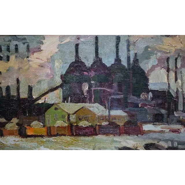 Industrial Plein Air Signed Oil Painting Titled "Industrial" San Clemente Ca For Sale - Image 3 of 7