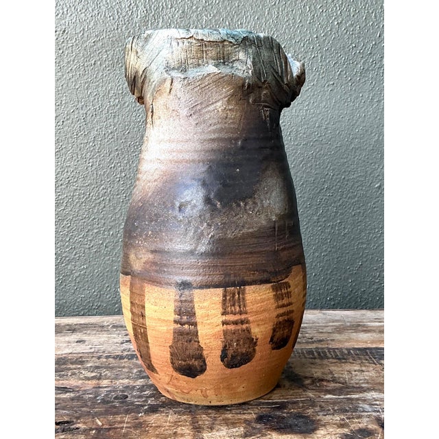 Vintage Handcrafted Studio Pottery Vase For Sale - Image 10 of 17