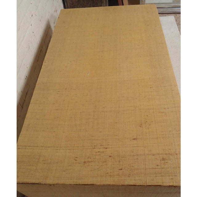 1970s Grass Cloth Coffee Table For Sale In New York - Image 6 of 7