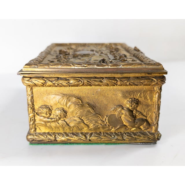 Metal 19th Century French Gilt Bronze Neoclassical Dresser or Jewelry Box For Sale - Image 7 of 14