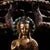 Metal Tibetan Gilt Bronze Seated Buddha With Turquoise Inlay & Bodhi Tree - 7.8 LBS For Sale - Image 7 of 9