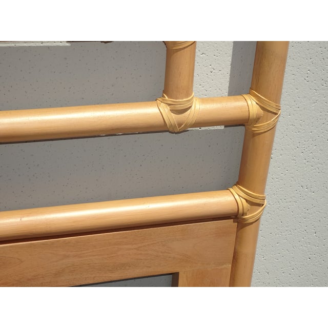 Vintage French Country Bamboo Queen Headboard For Sale - Image 10 of 15